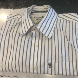Abercrombie & Fitch Vintage Men's Gray Striped Shirt
